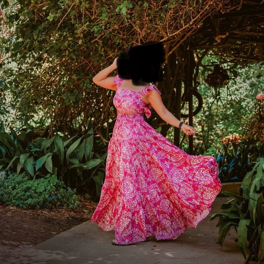 Pink Floral Maxi Dress